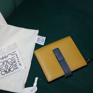 LOEWE Partical Wallet Mini Tri-fold Wallet Yellow like NEW!